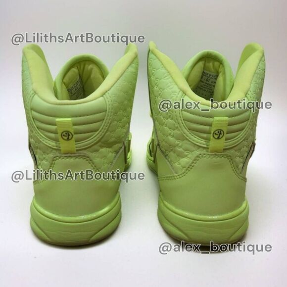 Zumba Energy Boss High Top Sneakers Yellow Green Unisex Size 9 (F021) - Picture 8 of 13